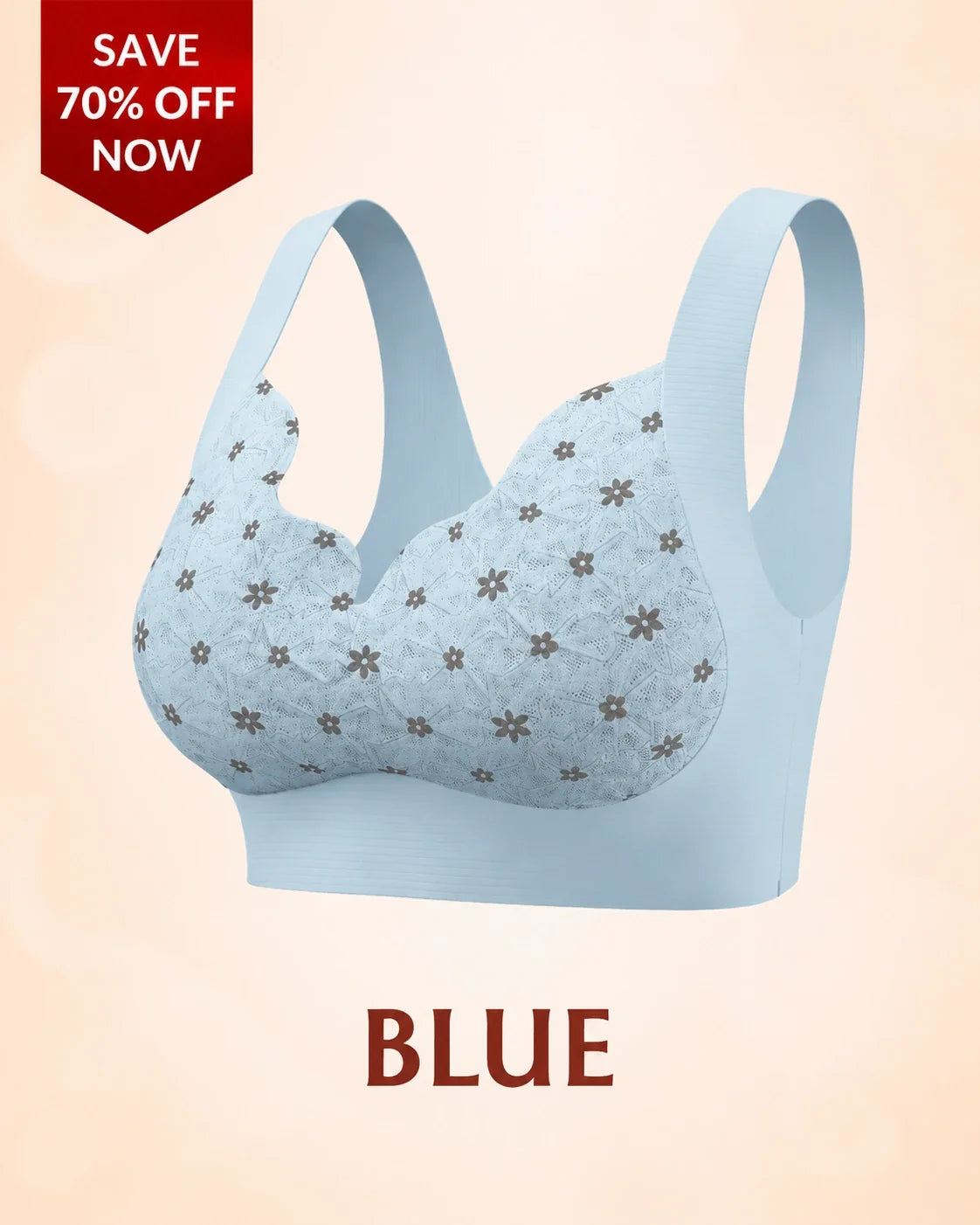 Seamless Wire-Free Push-Up Bra with Full Coverage Support