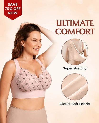 Seamless Wire-Free Push-Up Bra with Full Coverage Support