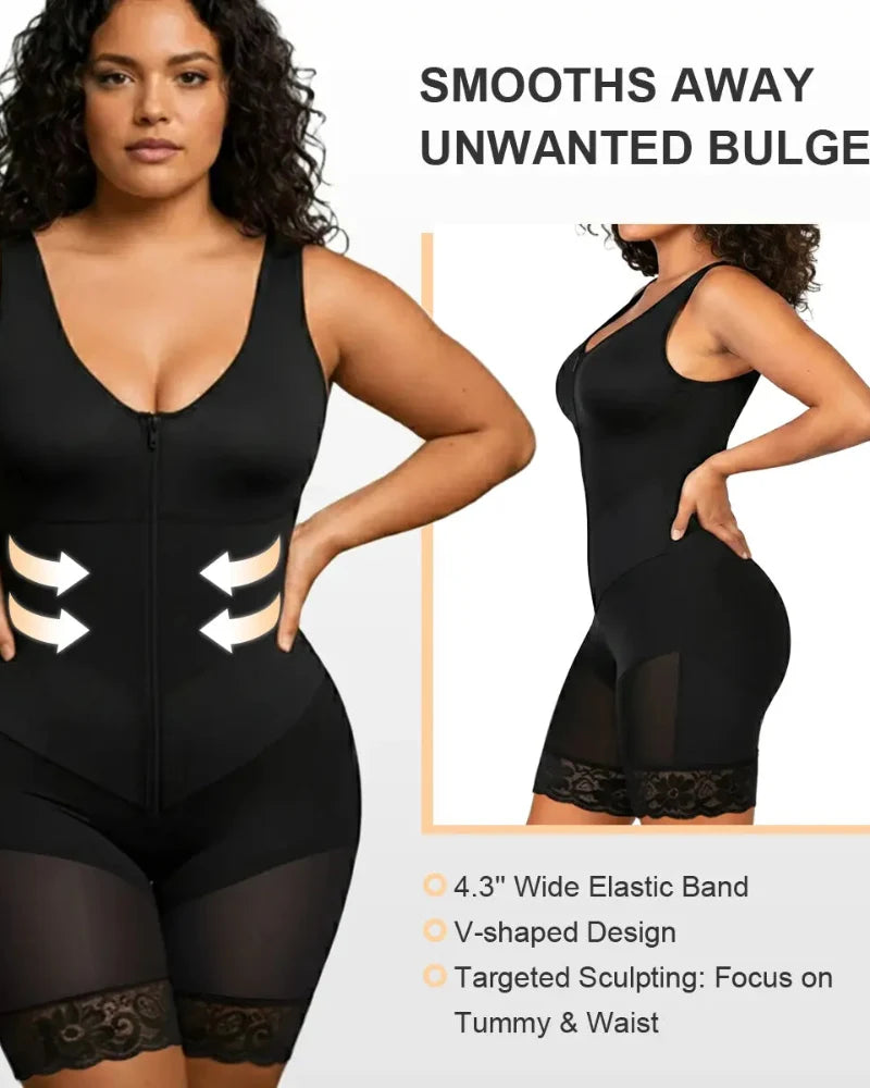 Sculpting Tummy Control Fajas Colombianas for Women Moldeadoras Shapewear with V-shape Sculpting Elastic Band