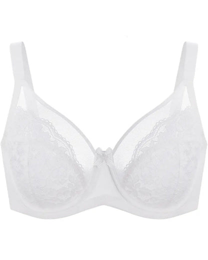 Floral lace shaping plus size bra