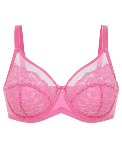 Floral lace shaping plus size bra
