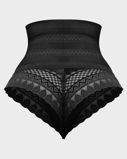 High-Waist Lace Mesh Shaping Panty