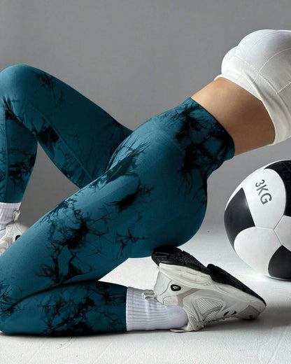 Tie Dye Wide Waistband Sports Leggings
