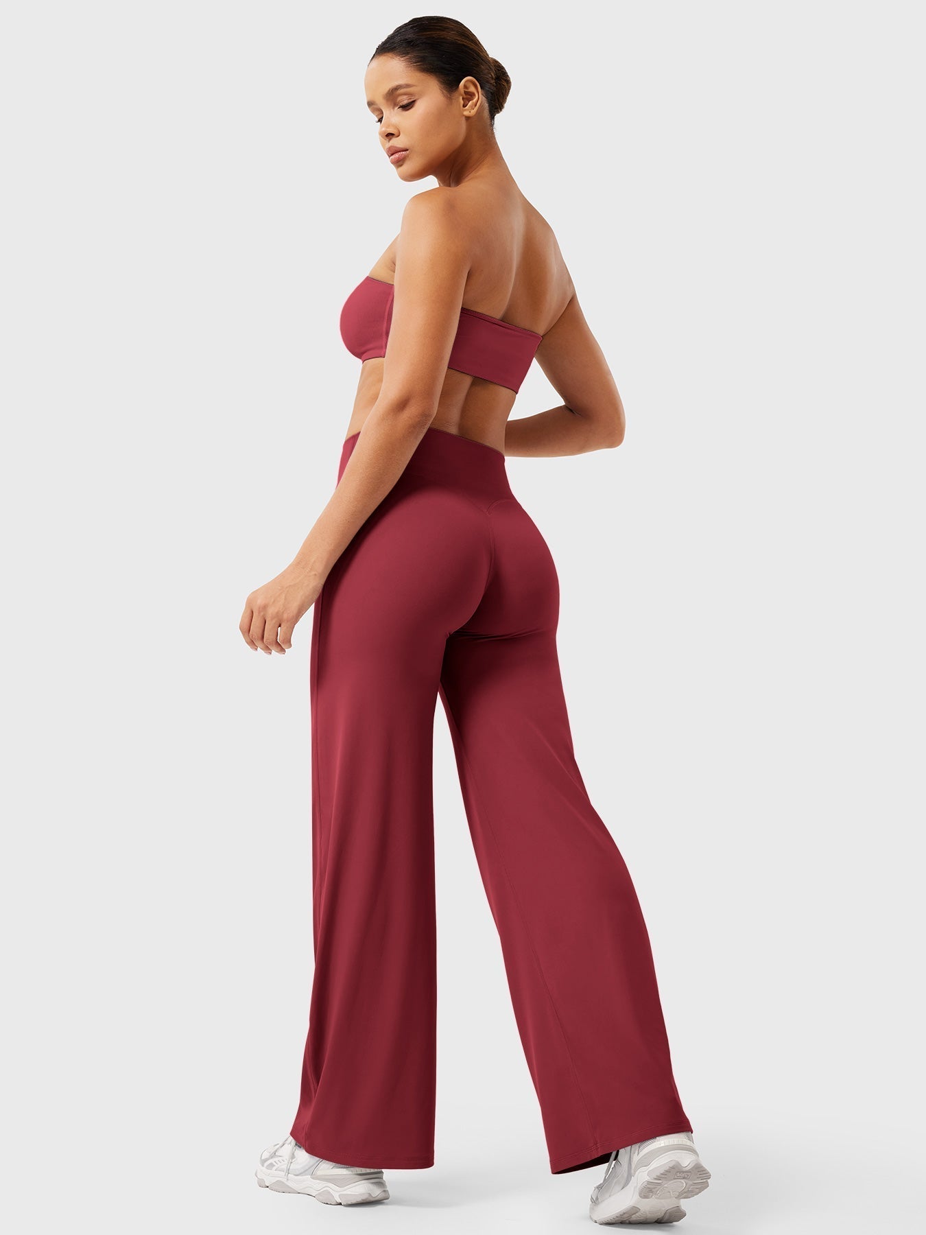 Leggings High-Waist Straight-Leg No Front Seam Buttery Soft Gym Yoga Pants for Women Fitness Tights