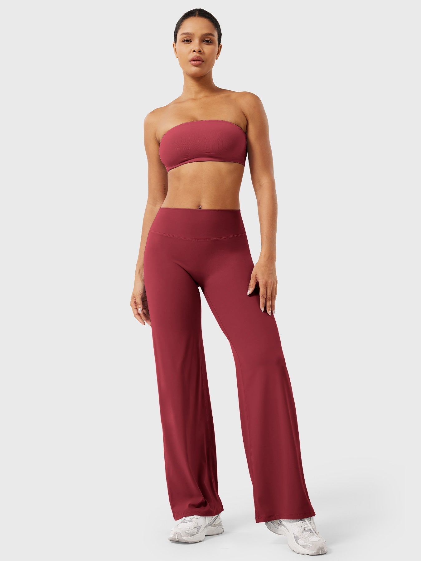 Leggings High-Waist Straight-Leg No Front Seam Buttery Soft Gym Yoga Pants for Women Fitness Tights
