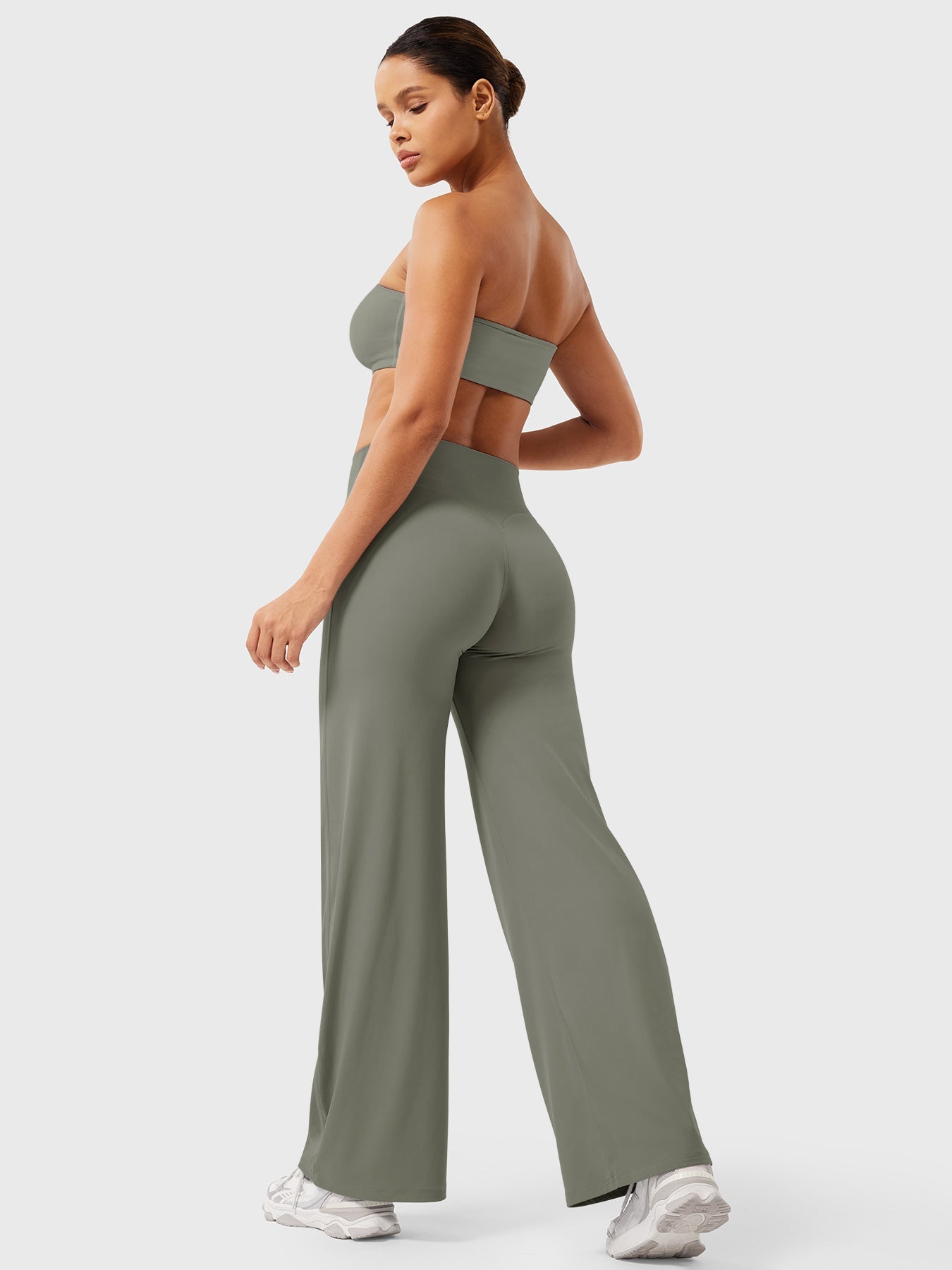 Leggings High-Waist Straight-Leg No Front Seam Buttery Soft Gym Yoga Pants for Women Fitness Tights