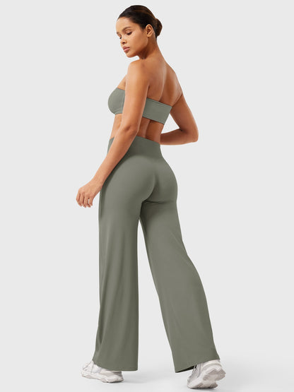 Leggings High-Waist Straight-Leg No Front Seam Buttery Soft Gym Yoga Pants for Women Fitness Tights