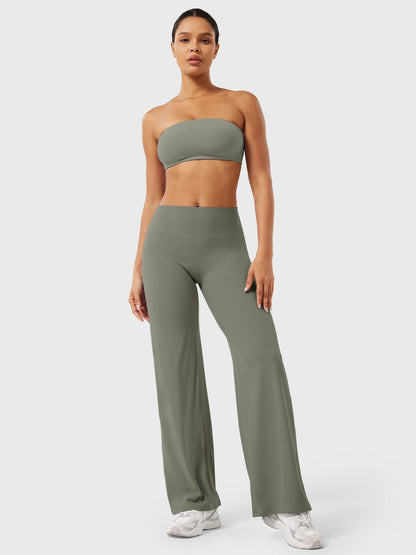 Leggings High-Waist Straight-Leg No Front Seam Buttery Soft Gym Yoga Pants for Women Fitness Tights