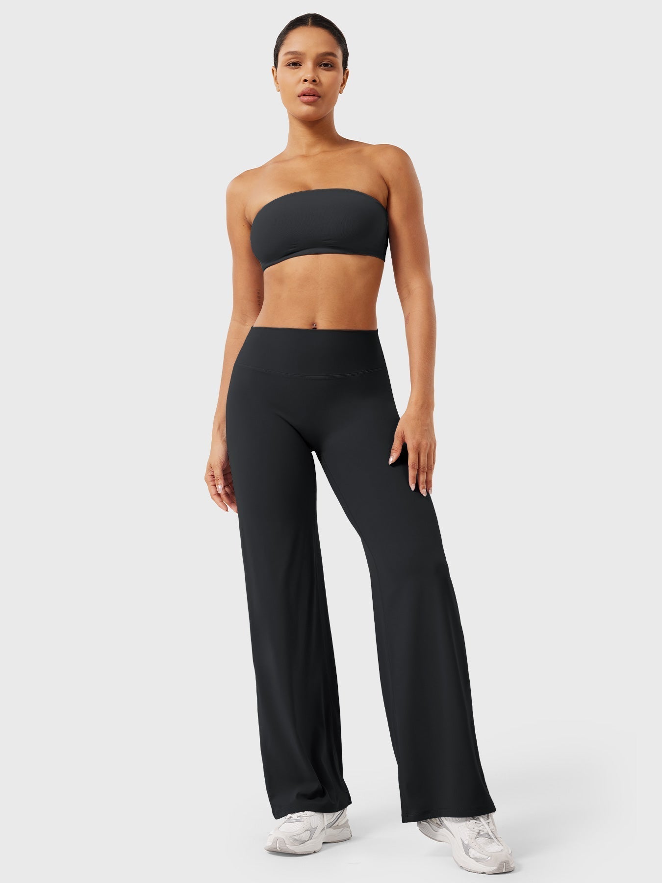 Leggings High-Waist Straight-Leg No Front Seam Buttery Soft Gym Yoga Pants for Women Fitness Tights
